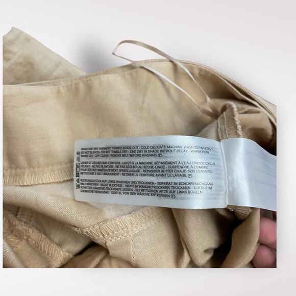 Finders Keepers Pants Belted Size US 6 Tan Linen and Cotton - Picture 8 of 12